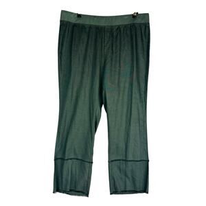Soft Surroundings Womans Sz 1X Pants Pull On Green Canvas Tier Comfort